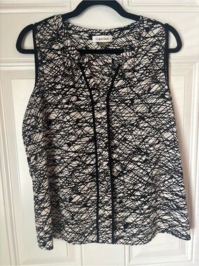 Calvin Klein Black & White Abstract Print Sleeveless Camisole